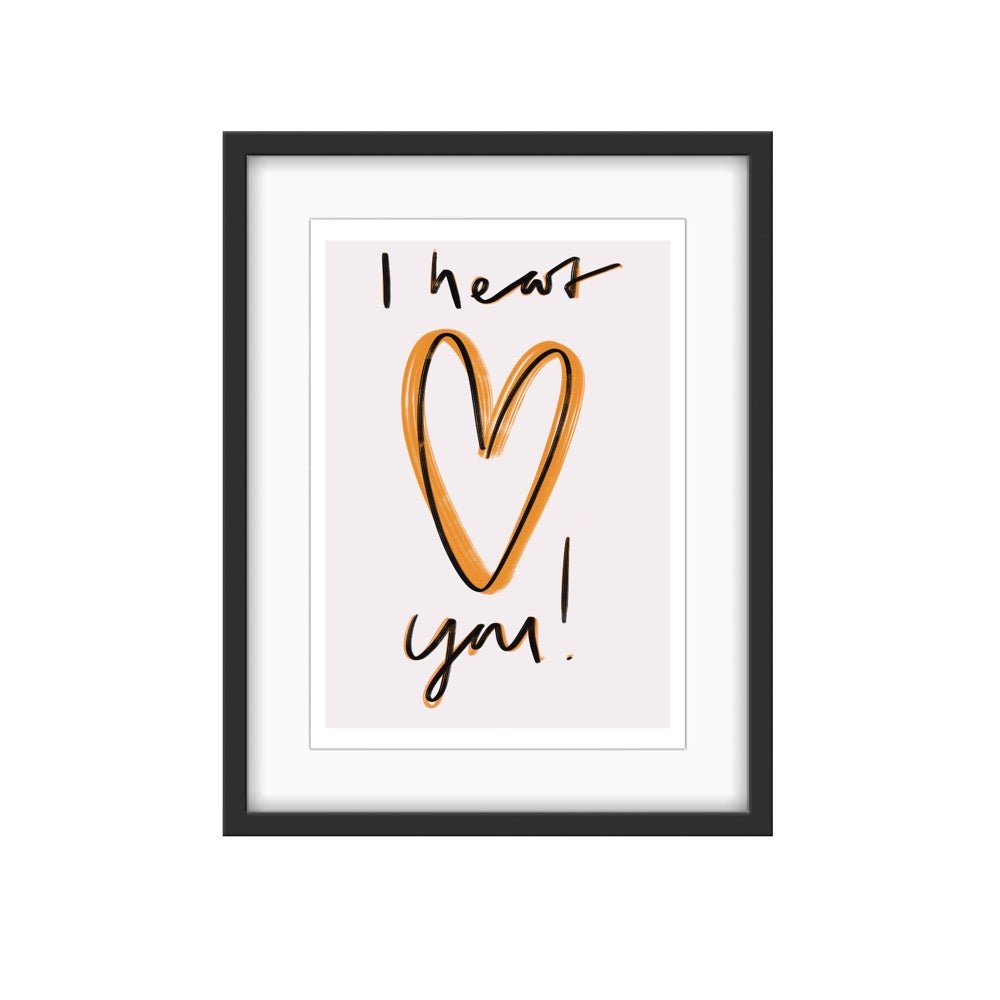 'I Heart You' Quote Print Illustration Art