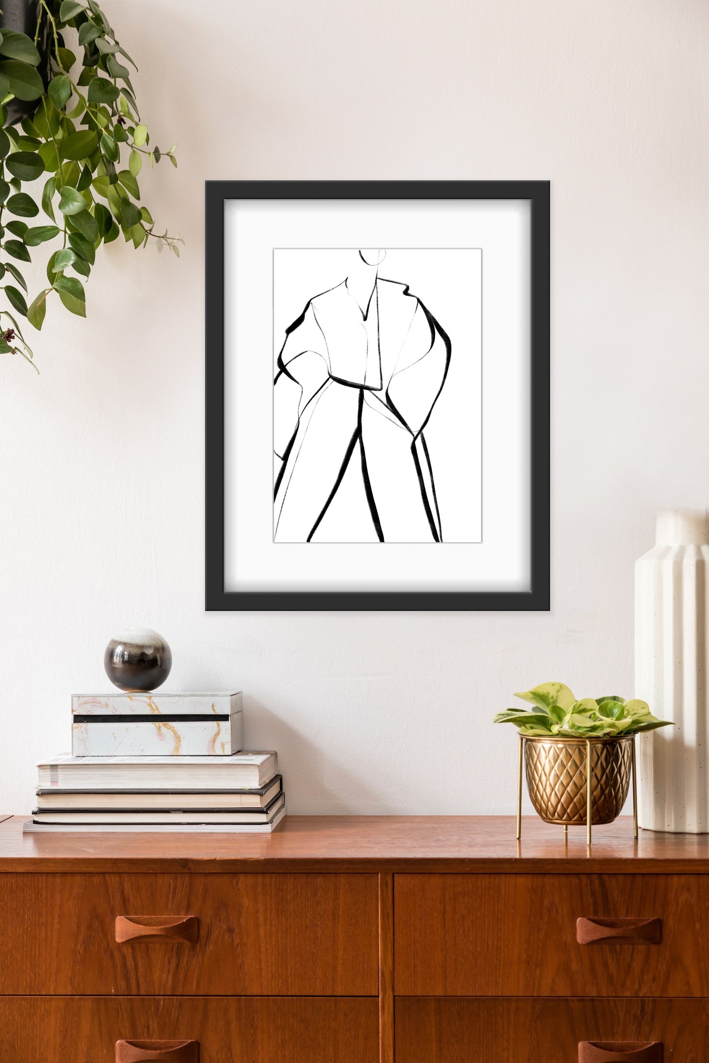 OVERSIZED COAT - Fashion Illustration Print