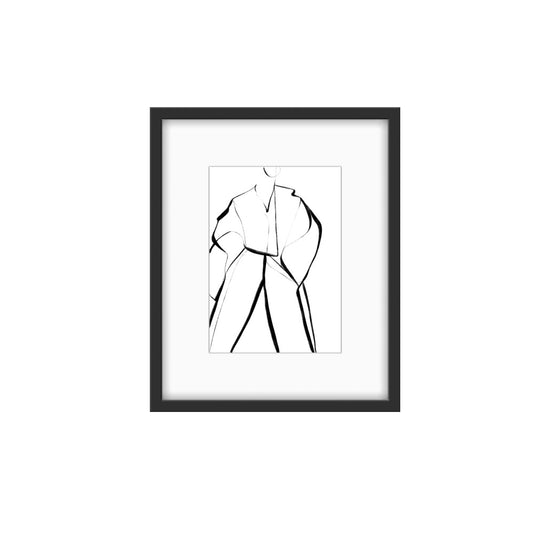 OVERSIZED COAT - Fashion Illustration Print