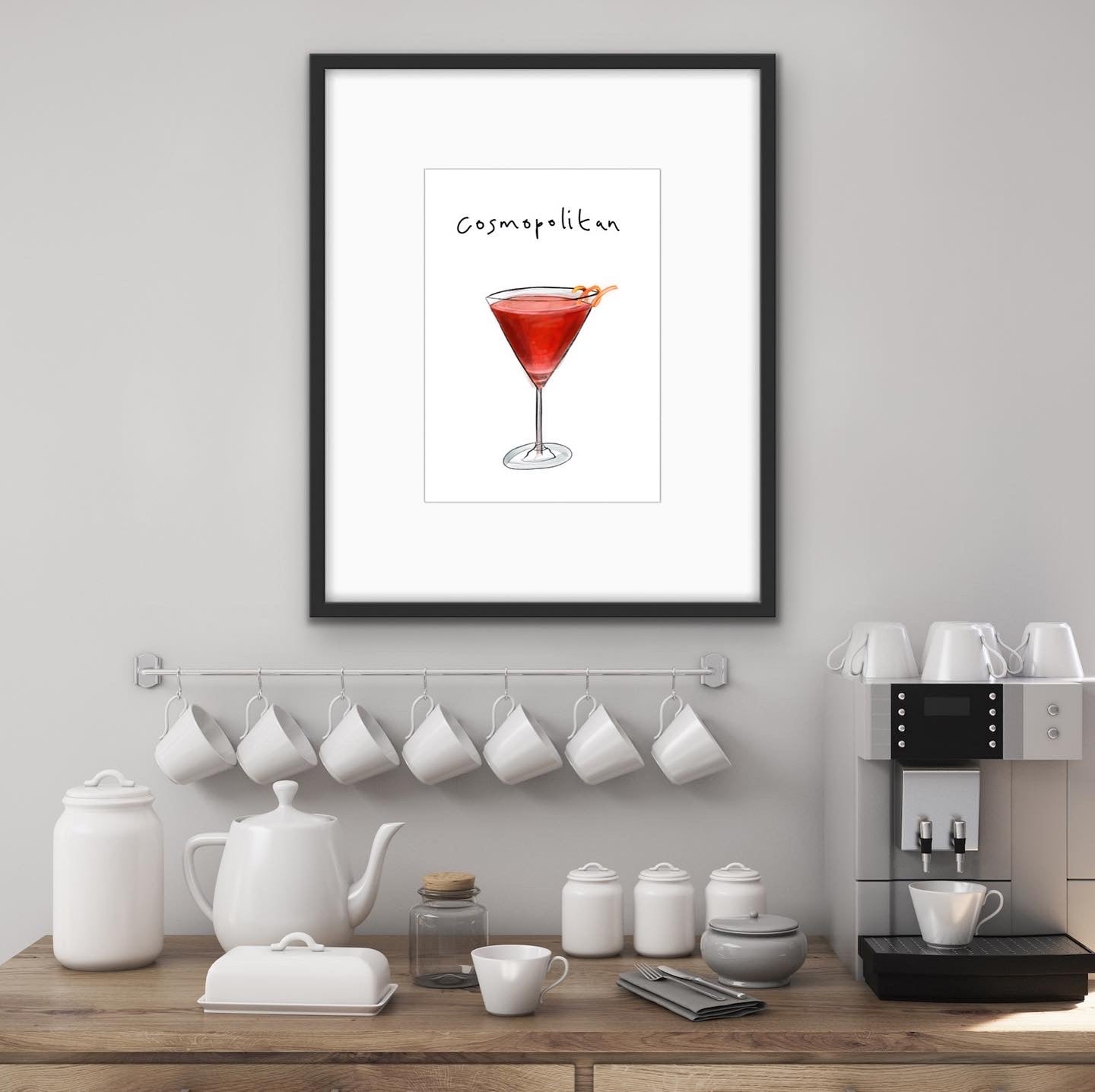 COSMOPOLITAN - Line Cocktail Drawing