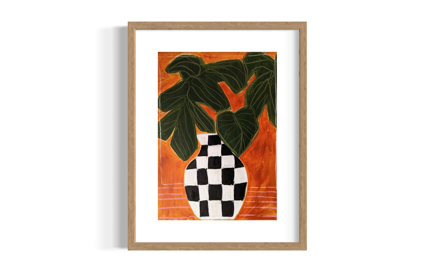 Black White Checkered Vase - Original