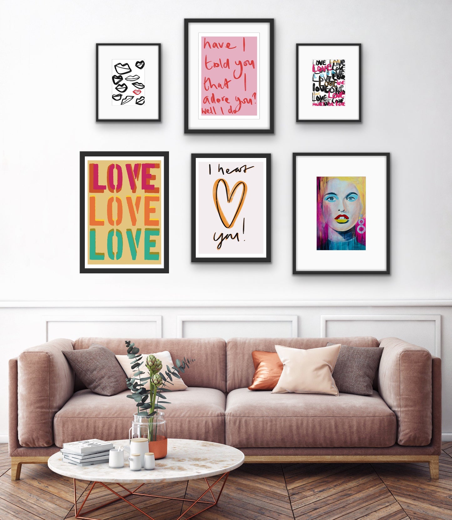 'I Heart You' Quote Print Illustration Art