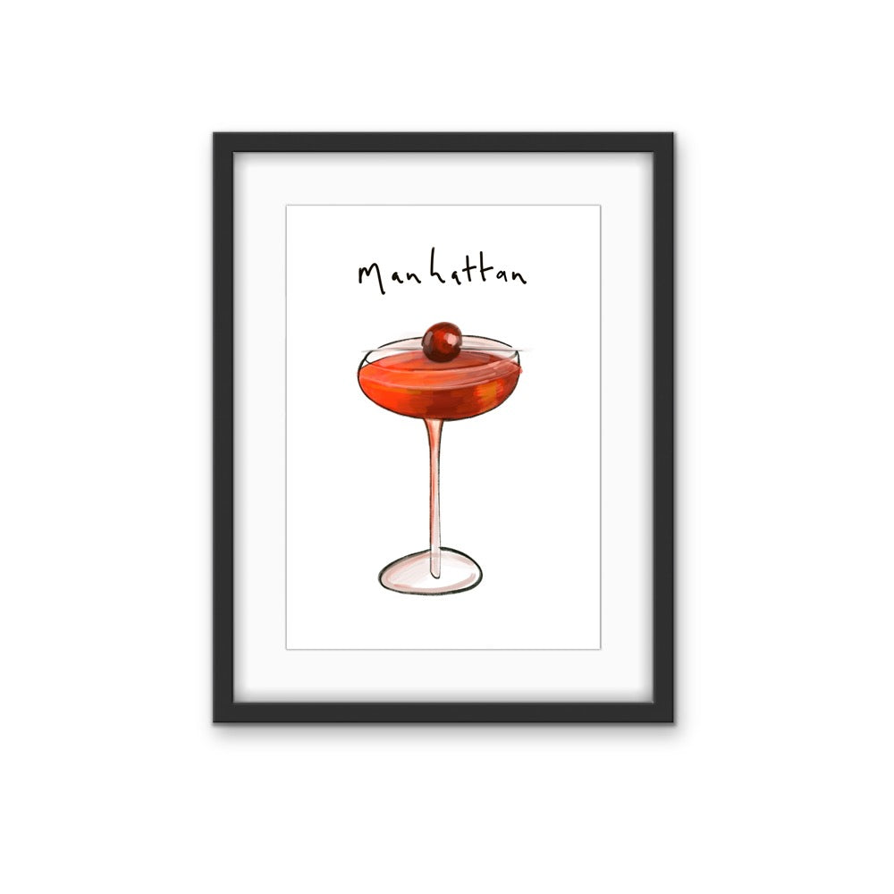 MANHATTEN - Line Cocktail Drawing