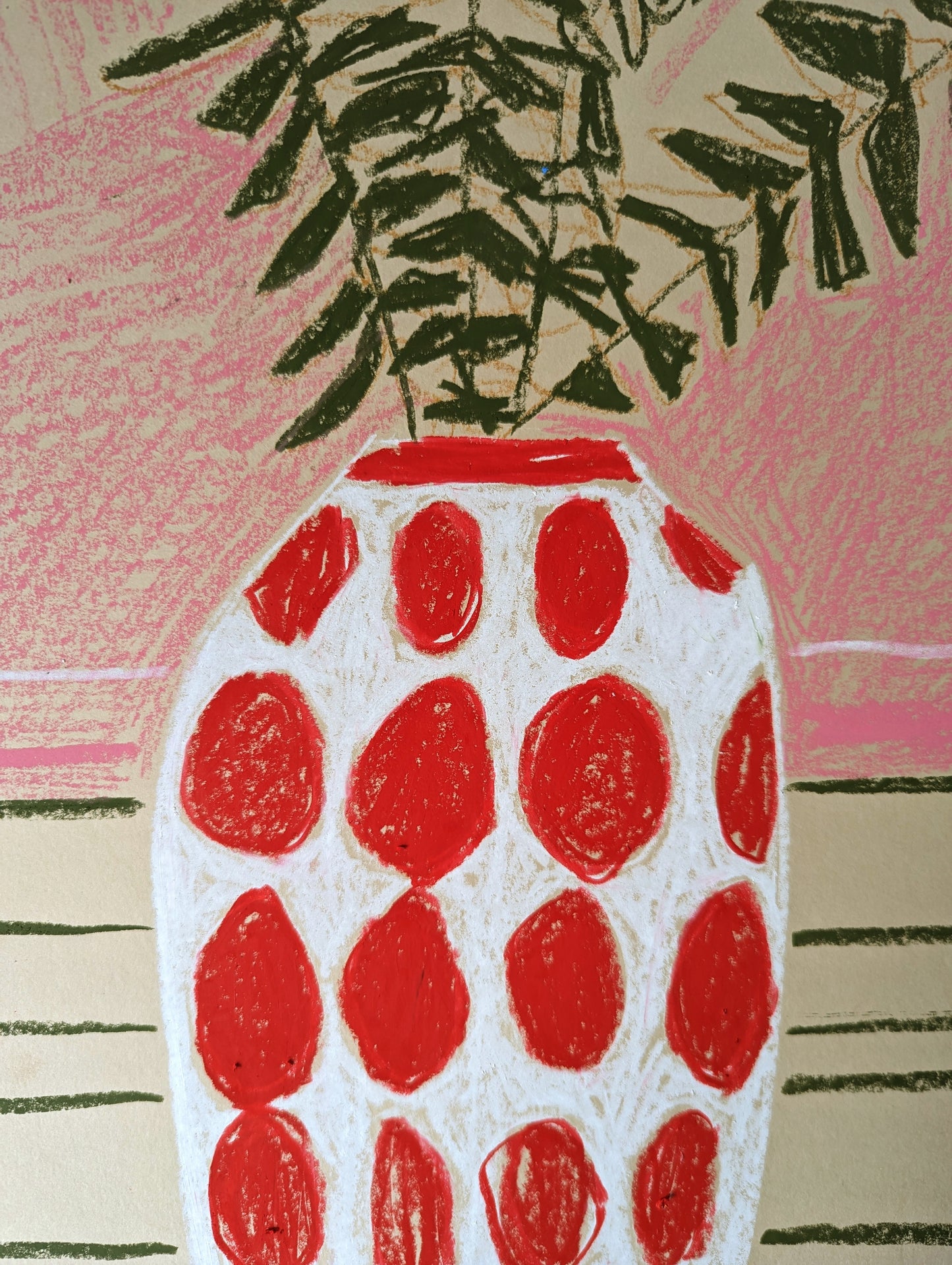 Red Pokka Dot Vase - Original