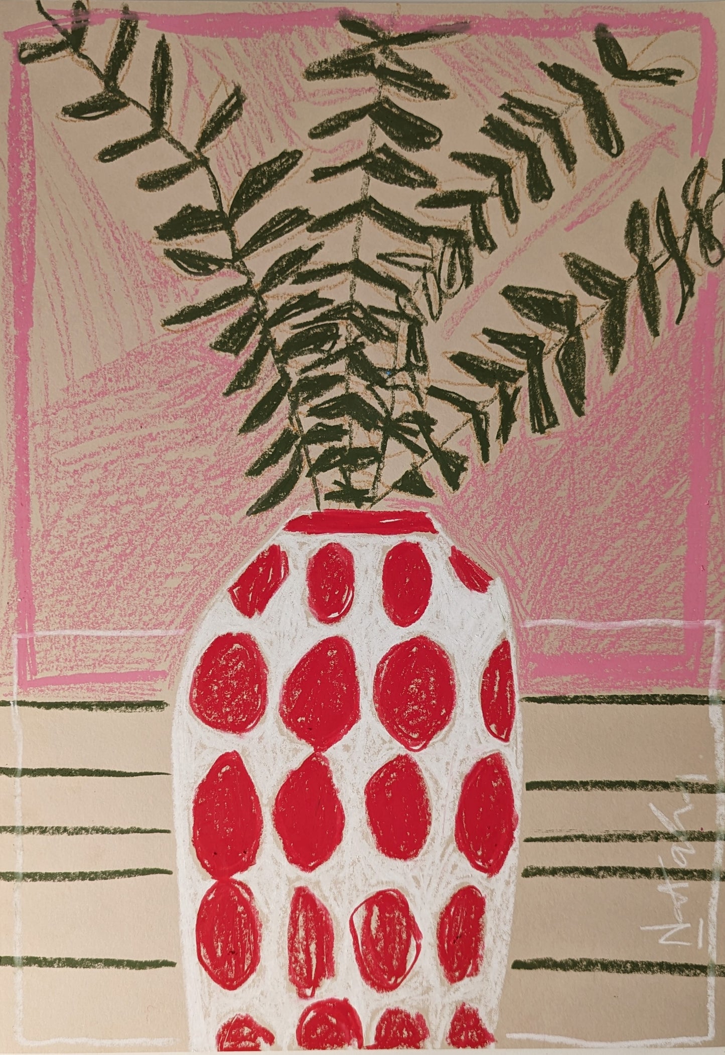 Red Pokka Dot Vase - Original