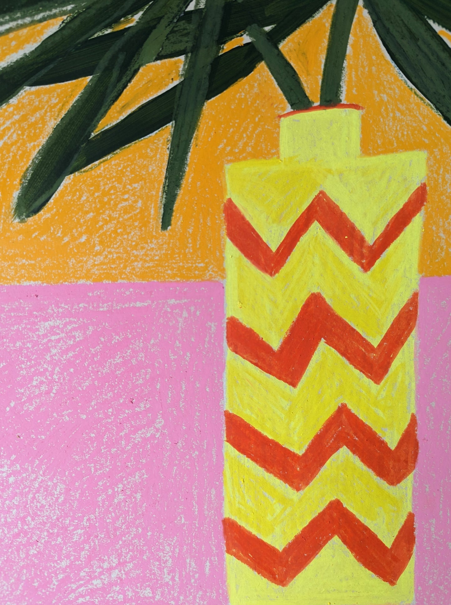 Yellow Red Vase - Original